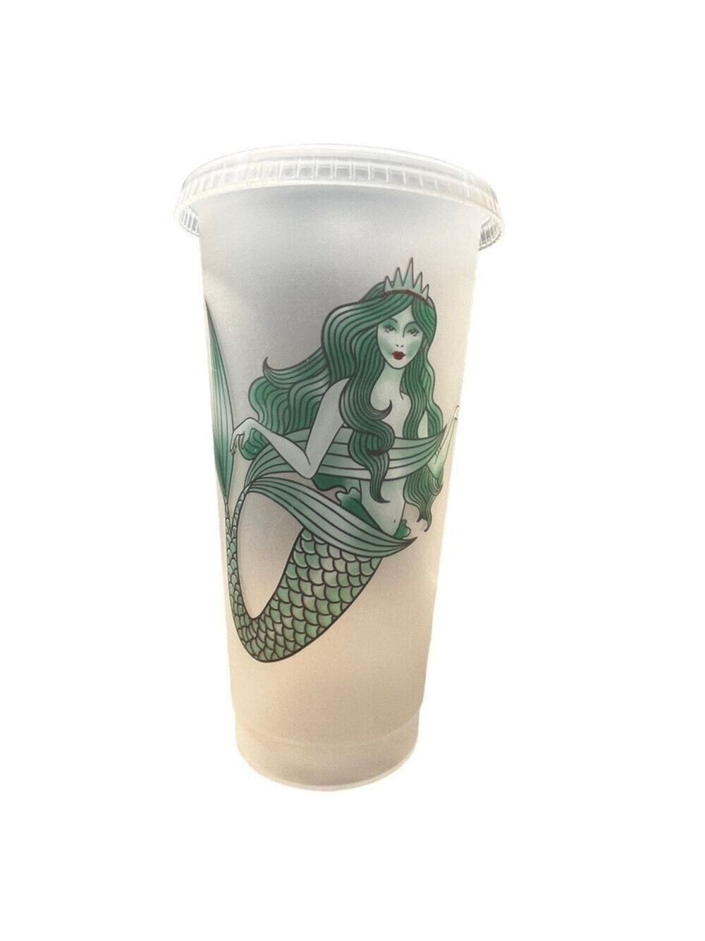 Starbucks Opaque White Reusable Cold Cup With Green Siren